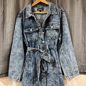 Thrill Jeans Denim Tie Waist Dress - 2XL